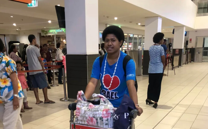 A Fijian returning from Israel at Nadi International Airport Photo Credit: Fiji Airport