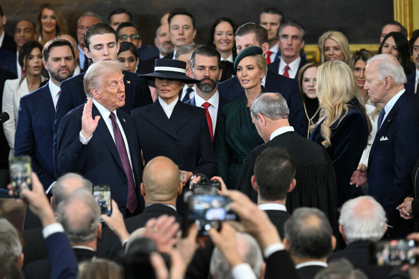 Donald Trump at his 2025 inauguration ceremony