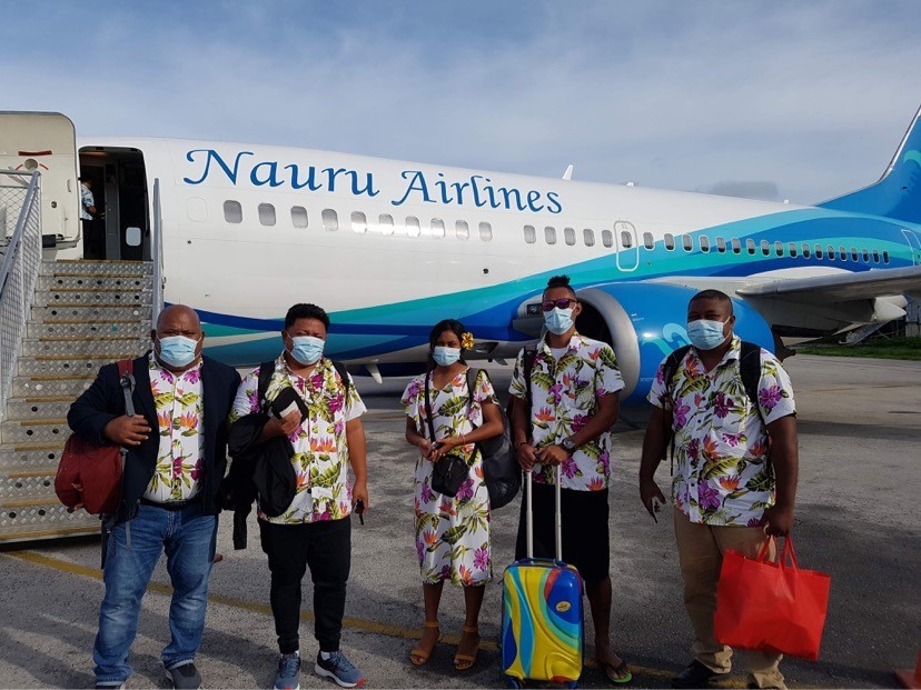 Team Tuvalu on their way out to Tokyo