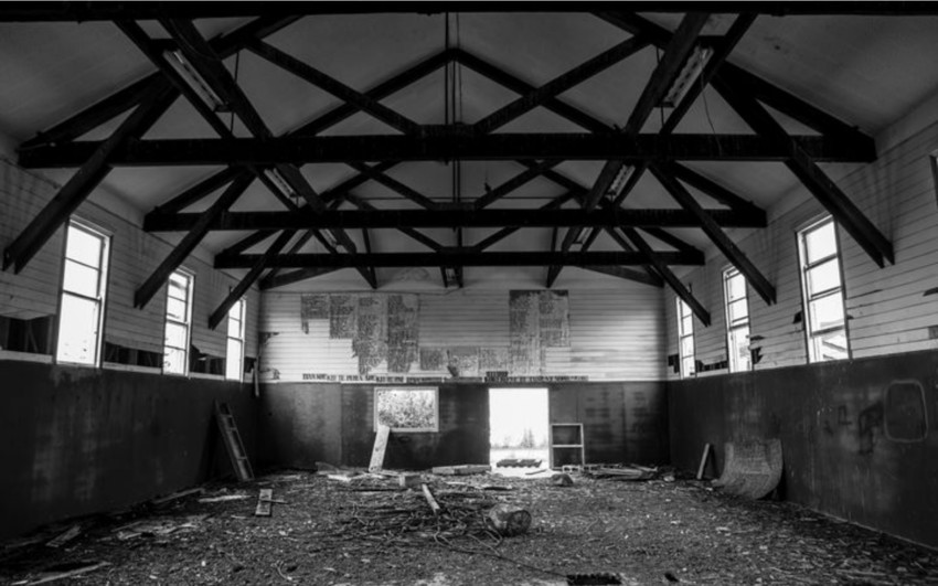 The derelict remains of Kohitere. Photo: RNZ - Aaron Smale