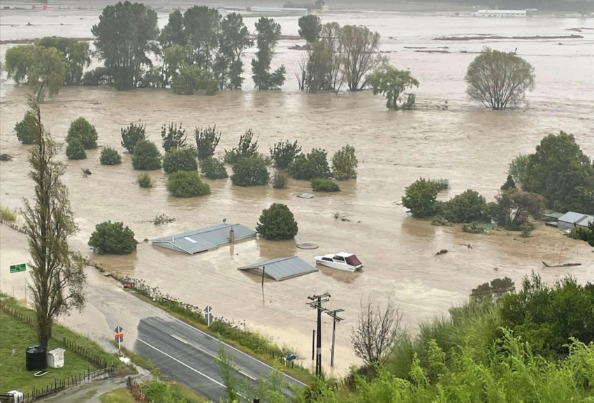 Eskdale, Napier - roads blocked on the Napier/Taupo road with flooding