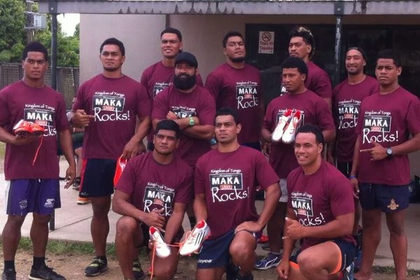 Will with the Tonga 7s team