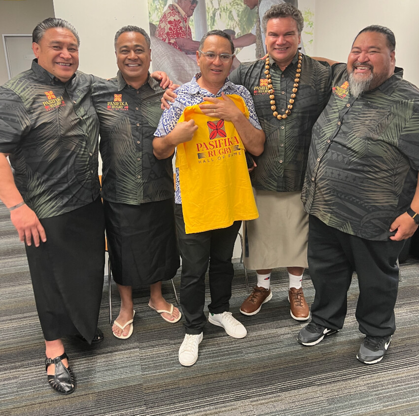 L-R Saveatama Eroni Clarke, Jerome Mika, Don Mann, Savae Sir Michael Jones and Danny Leaoasavai'i aka Brotha D