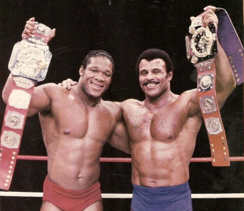 Rocky & his tag team partner Tony Atlas