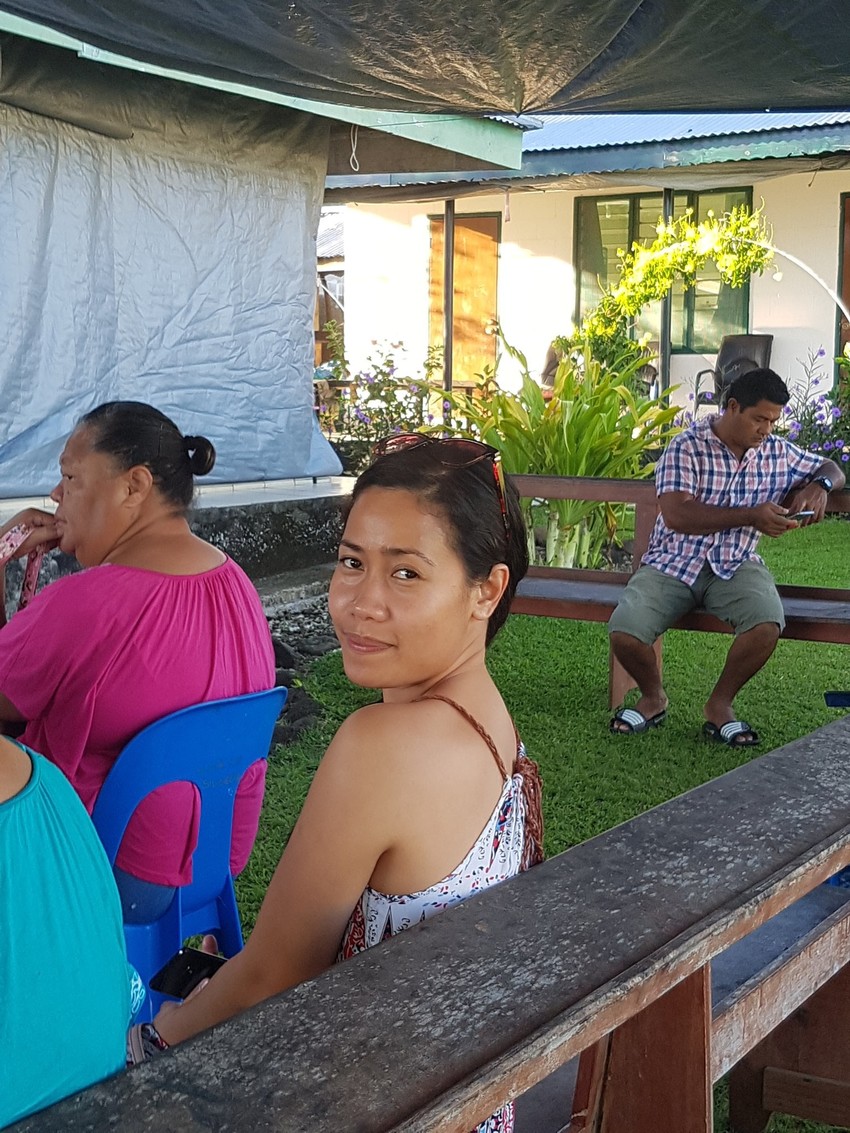 Luanda Epa-Ainu'u ready to vote at the Siusega SDA booth for Faleata 2. Photo credit: Sefo Ainu'u