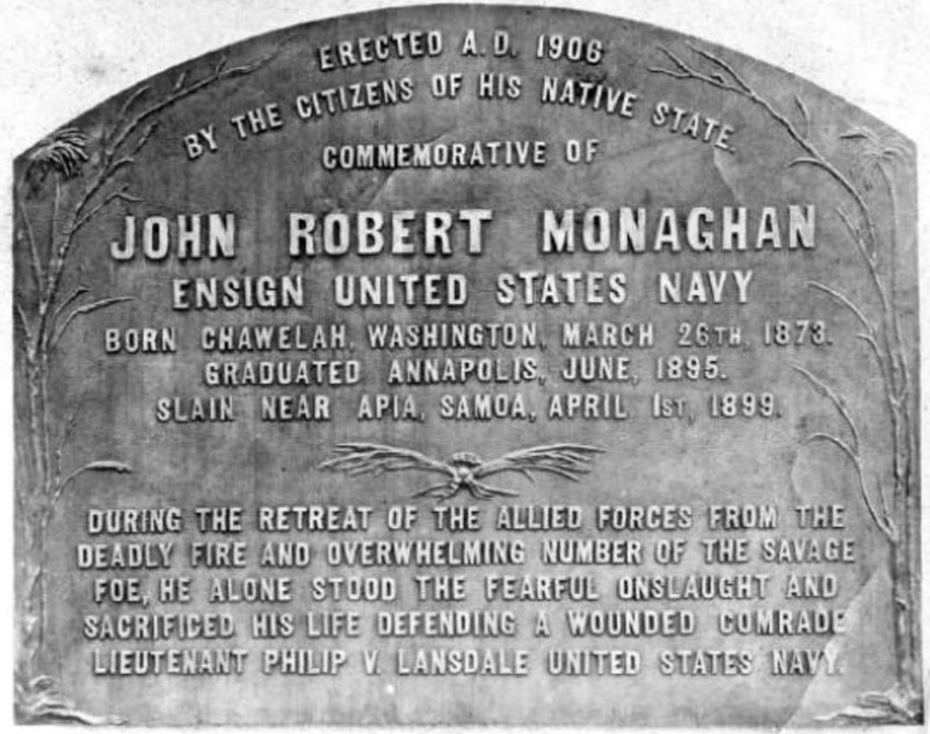Commemorative headstone of John Robert Monaghan in Washington