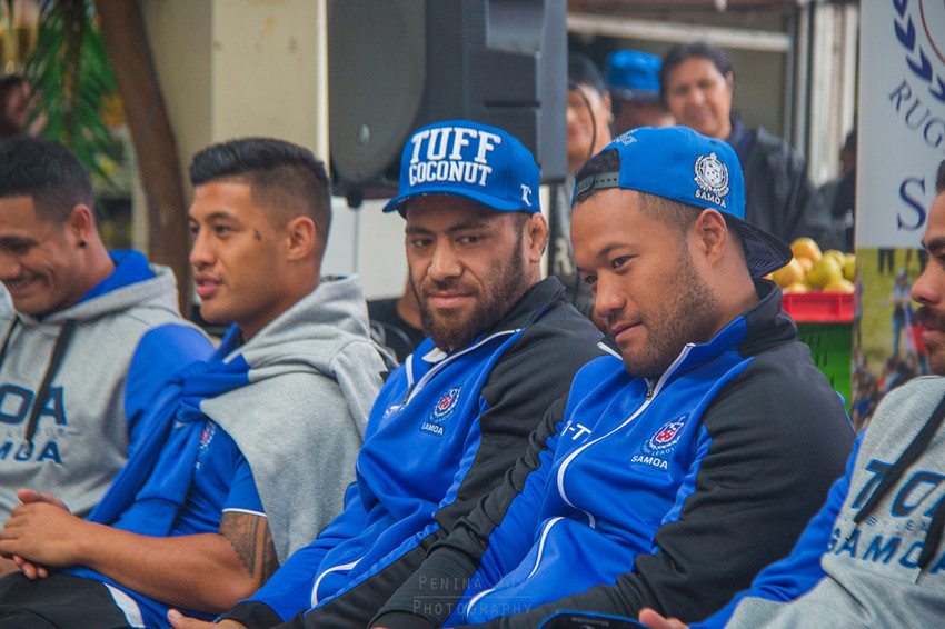 Suaia Matagi & Sefa Paulo at the Fan Day at Mangere Town Centre