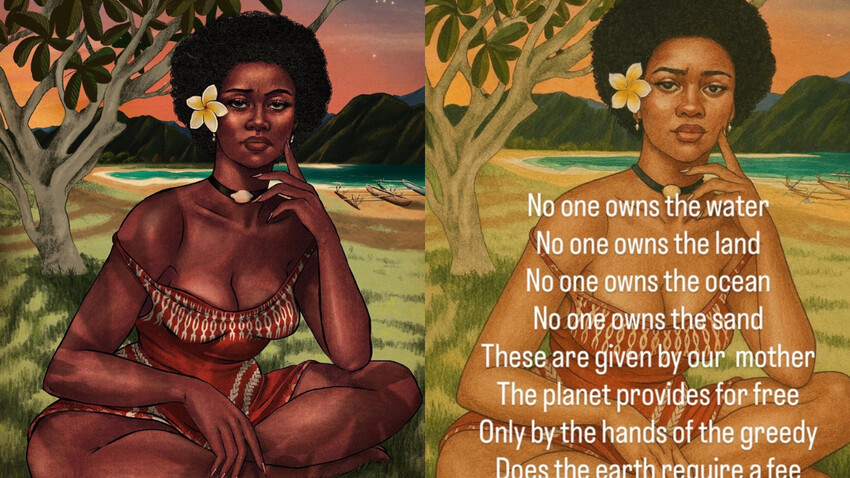 (L) Original Artwork by Lucidluca, (R) AI rip off