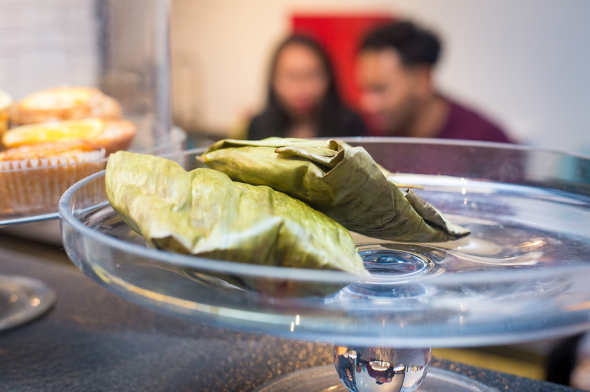 Sweets wrapped in banana leaves