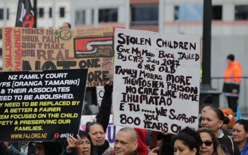 Protest against Oranga Tamariki - Photo Credit: RNZ