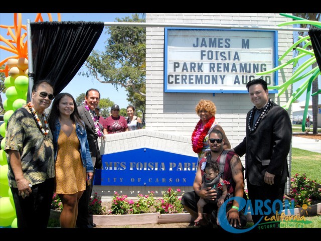 Family at the renaming ceremony for James M Foisia Park